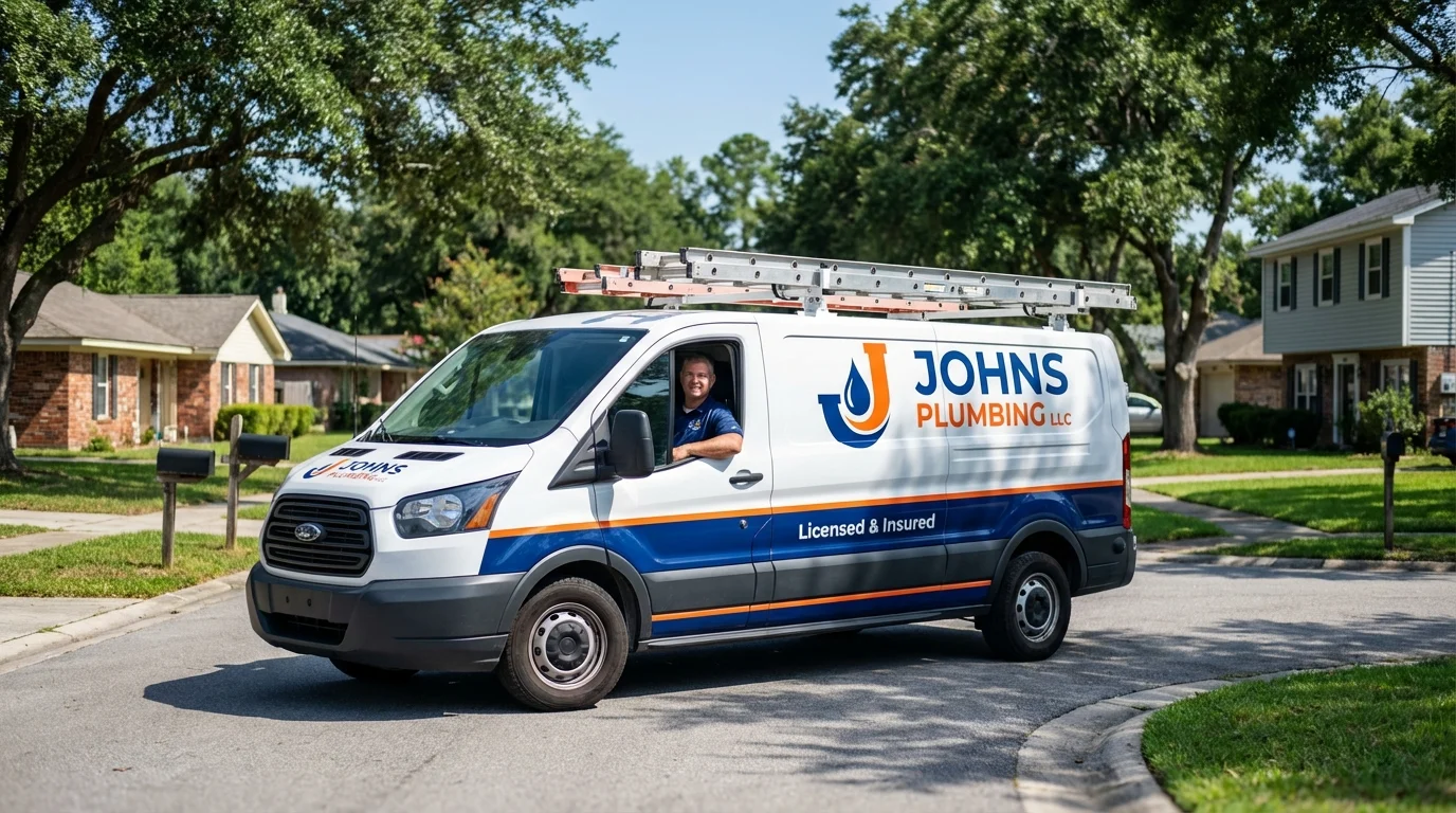 Johns Plumbing LLC service van in Browns Mills, NJ