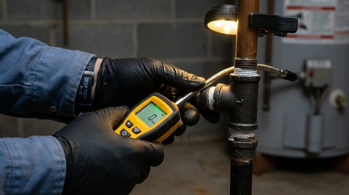 Gas leak detection with electronic sniffer by Johns Plumbing LLC in Browns Mills