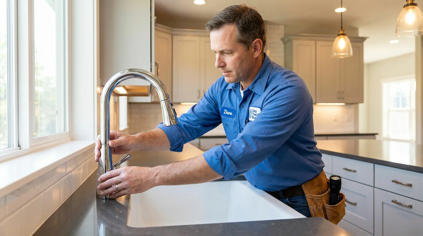 Kitchen faucet installation by Johns Plumbing LLC in Browns Mills